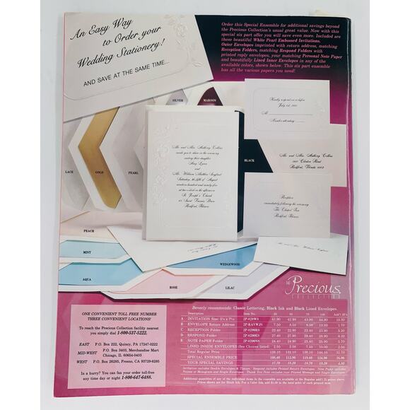 Vintage Wedding Invitation Catalogs 1992 Lot of 8 Paper Books Fine Stationery - Picture 10 of 16